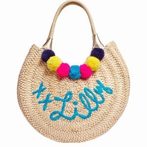 Lilly Pulitzer Positano straw tote bag
